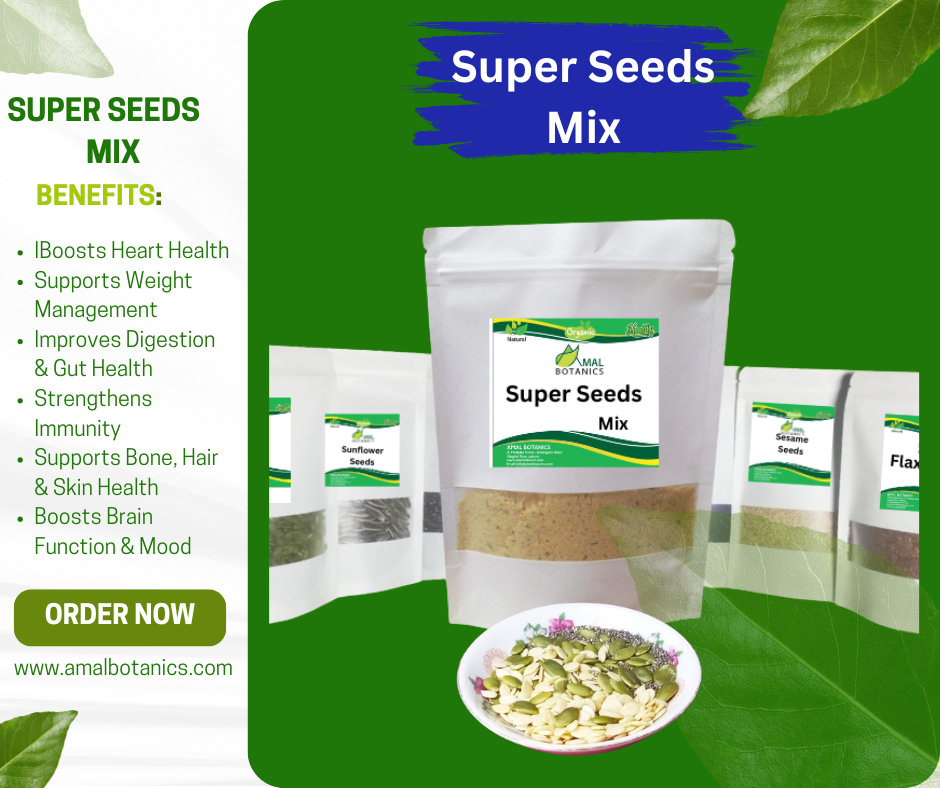 AMAL Botanics Super Seeds Pack: Chia, Sunflower, Sesame, Pumpkin & Basil Seed Blend