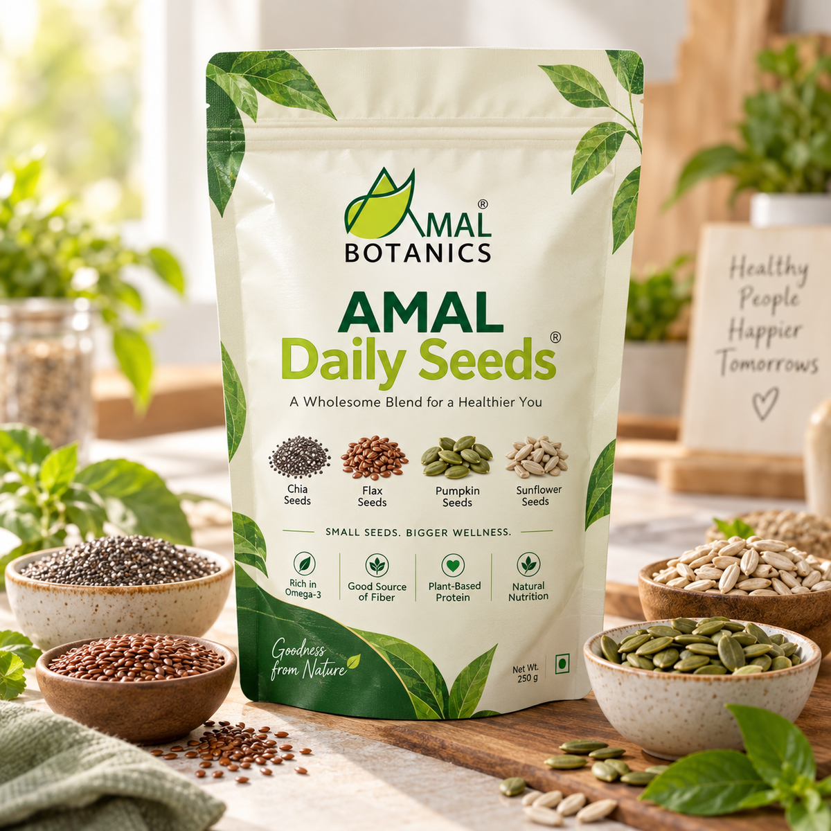 AMAL Daily Seeds – Chia, Flax, Pumpkin & Sunflower Seed Mix