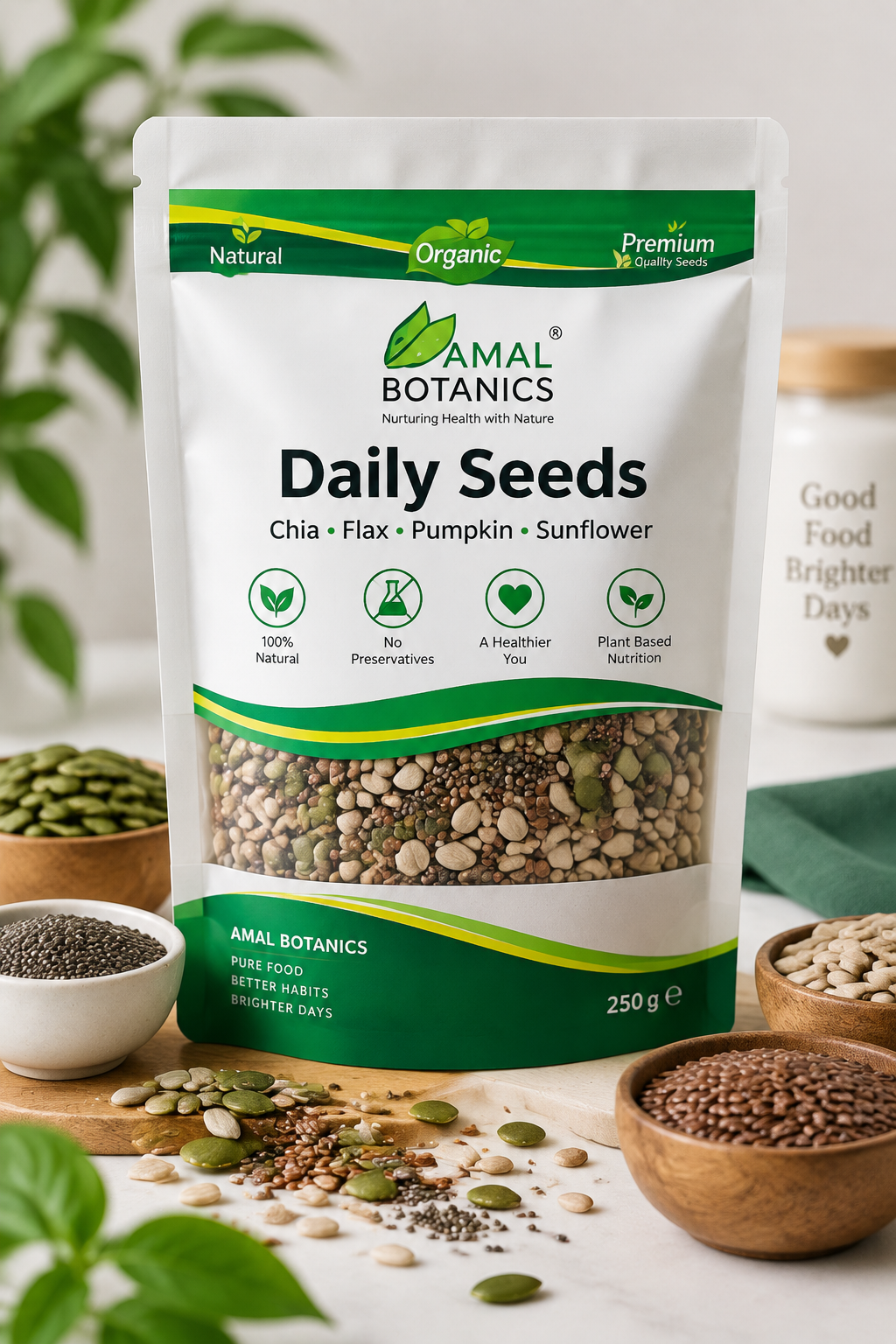 AMAL Daily Seeds – Chia, Flax, Pumpkin & Sunflower Seed Mix